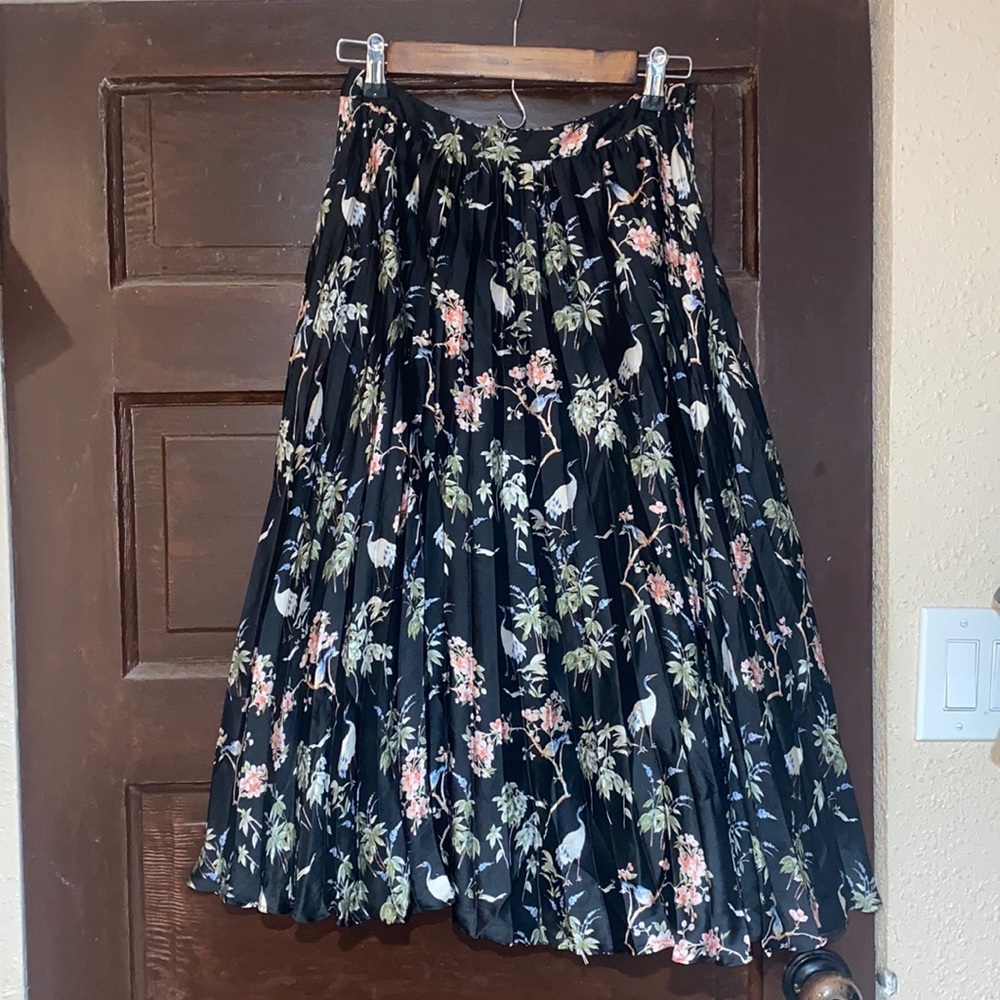Black flowery skirt.